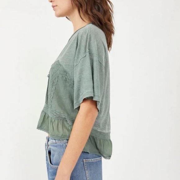 Free People wash army Fall In Love Corset Peplum top in size XS - Picture 7 of 15